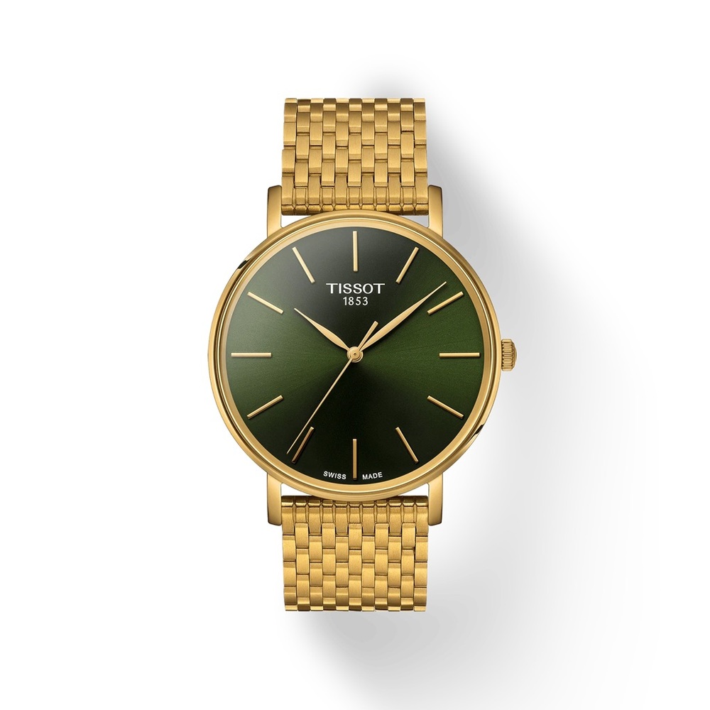 Tissot Men's Everytime 40mm Gold and Green Watch